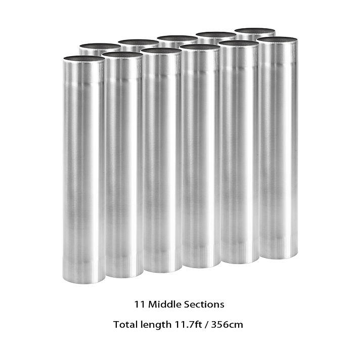Φ2.76in x 14.17in (Φ7cm x 36cm) Titanium Extension Middle Section Chimney Set | POMOLY New Arrival