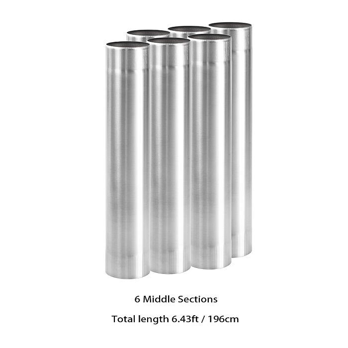 Φ2.76in x 14.17in (Φ7cm x 36cm) Titanium Extension Middle Section Chimney Set | POMOLY New Arrival