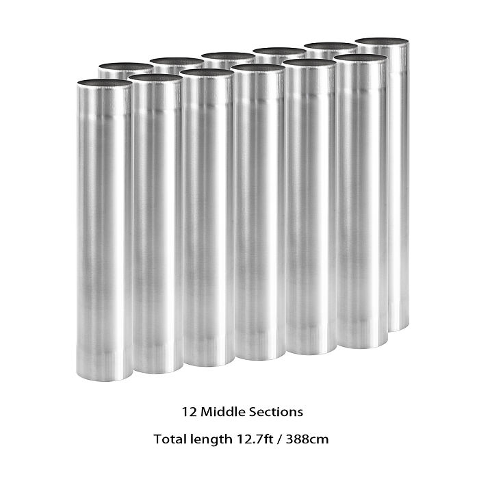 Φ2.76in x 14.17in (Φ7cm x 36cm) Titanium Extension Middle Section Chimney Set | POMOLY New Arrival
