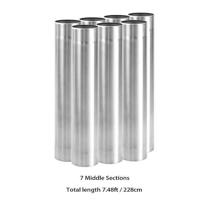 Φ2.76in x 14.17in (Φ7cm x 36cm) Titanium Extension Middle Section Chimney Set | POMOLY New Arrival
