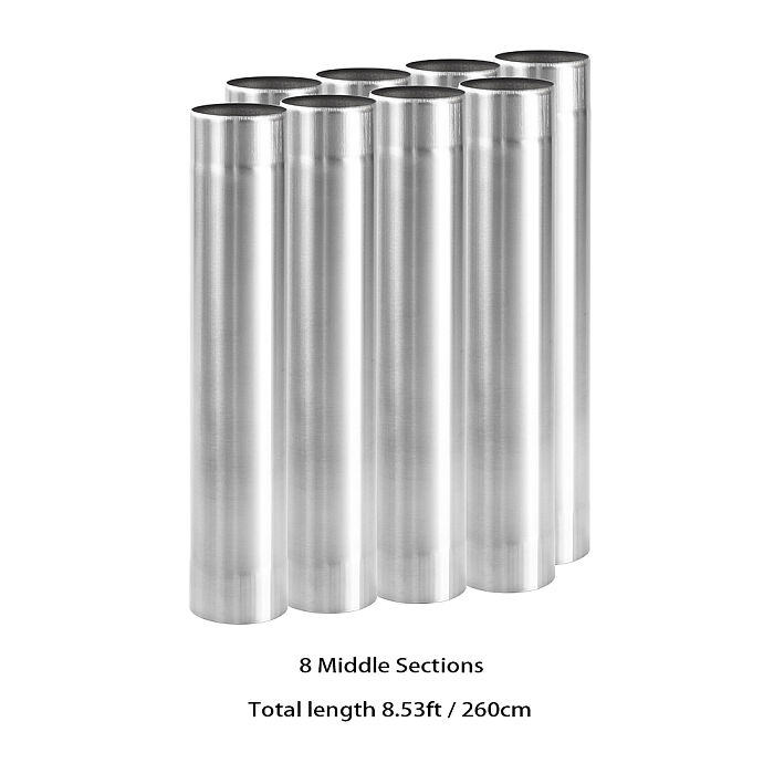 Φ2.76in x 14.17in (Φ7cm x 36cm) Titanium Extension Middle Section Chimney Set | POMOLY New Arrival