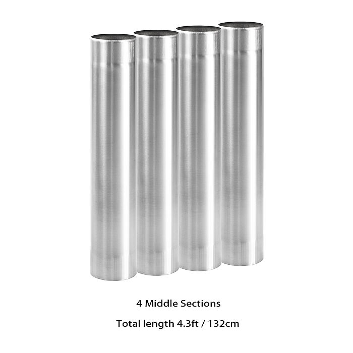 Φ2.76in x 14.17in (Φ7cm x 36cm) Titanium Extension Middle Section Chimney Set | POMOLY New Arrival