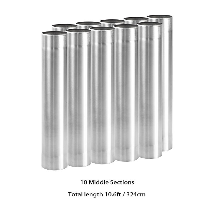 Φ2.76in x 14.17in (Φ7cm x 36cm) Titanium Extension Middle Section Chimney Set | POMOLY New Arrival