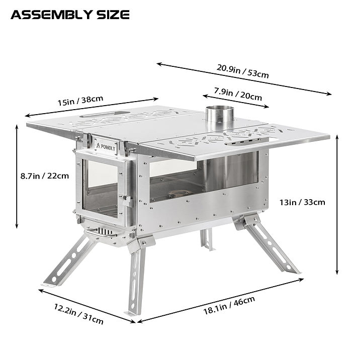 Oroqen 3 Wood Stove | Portable Stove for Hot Tent Camping | POMOLY New Arrival