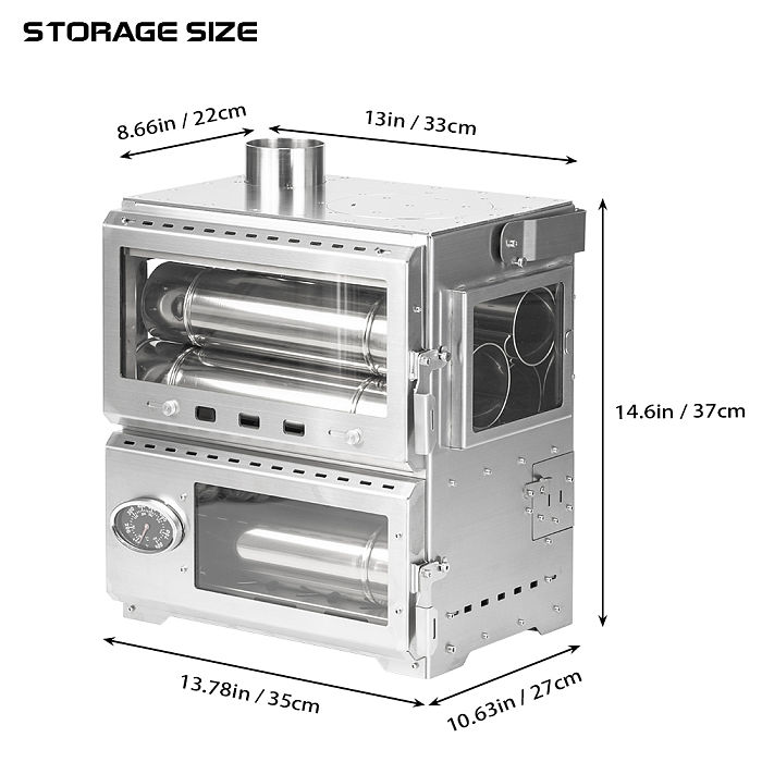 Baker Hot Tent Oven Stove | Portable Oven Tent Wood Stove | POMOLY New Arrival 2024