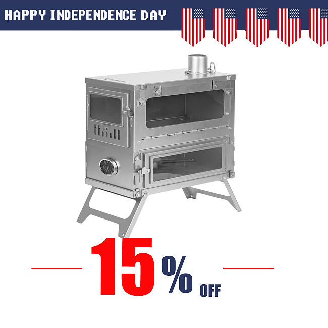 [Independence Day Sale] T1 Taisoca Oven Stove | Portable Titanium Tent Wood Stove with Oven Part | 2022 New Arrival
