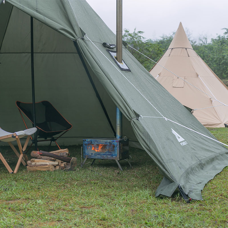 HEX Plus Camping Hot Tent with Wood Stove Jack 2-6 Person