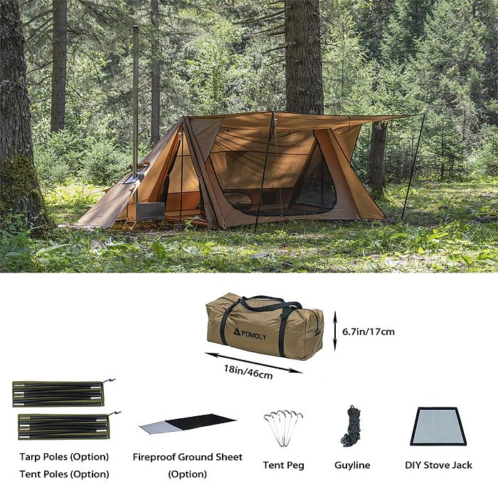 STOVEHUT 70 3.0 New Version Camping Hot Tent | 4 Season Shelter for Bushcrafter | POMOLY New Arrival