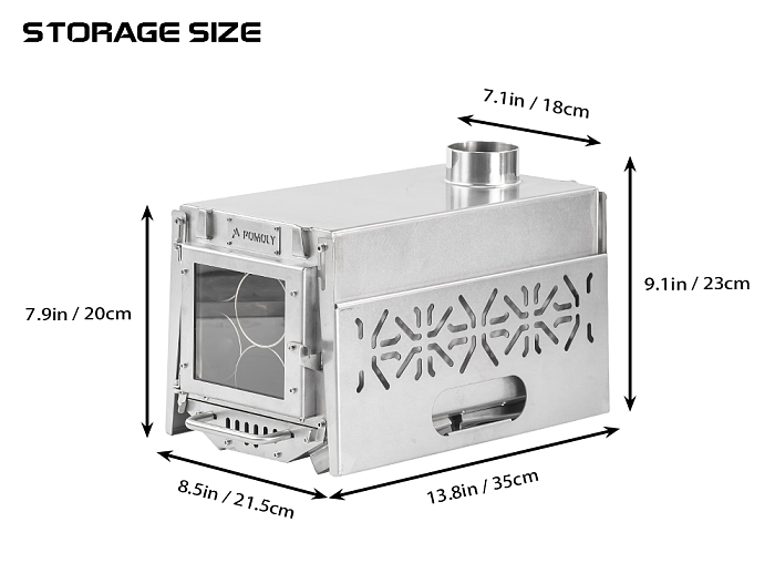 Oroqen Mini Wood Stove | Portable Stove for Hot Tent Camping | POMOLY New Arrival