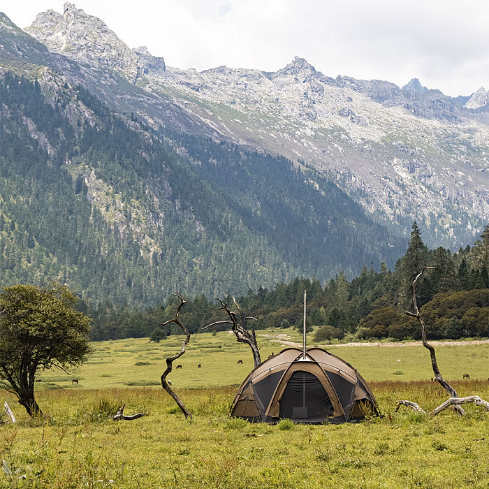 POMOLY Dome X6 Pro | Camping Round Tent 4-6 Person Large Family Freestanding Hot Tent