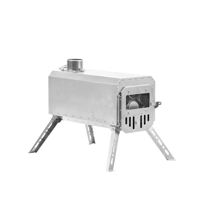 Traveller Wood Stove | Non Rolling Titanium Chimney Version | Ultralight Tent Stove