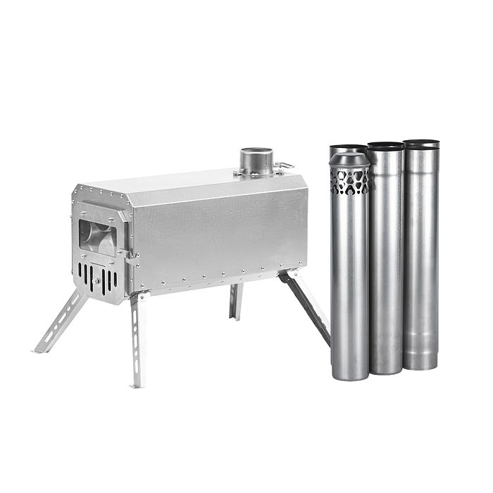 Traveller Wood Stove | Non Rolling Titanium Chimney Version | Ultralight Tent Stove