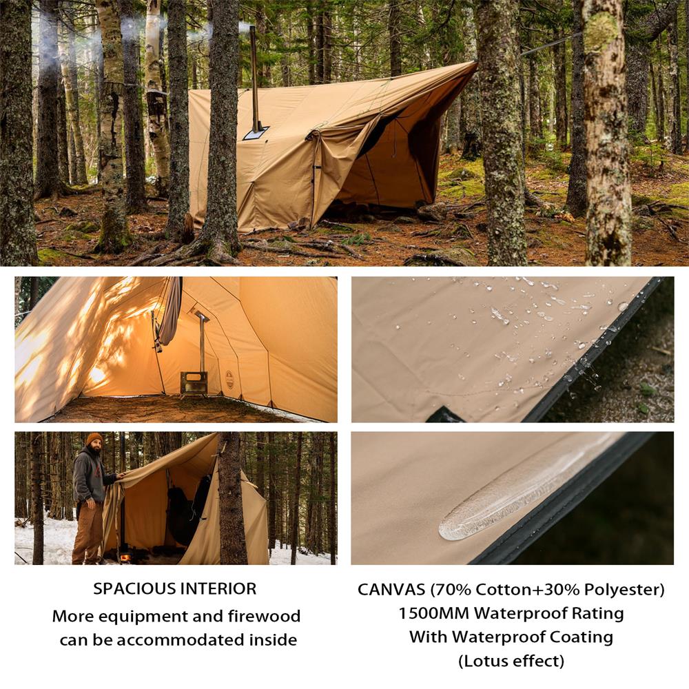 Rhombus Hammock Hot Tent | Canvas Hammock Tarp with Stove Jack