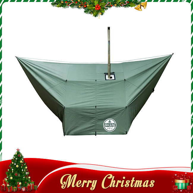 【希少】Campholic Telo Tarp コラボ 38灯 Rhombus Hammock Hot Tent | Canvas Hammock Tarp with Stove Jack