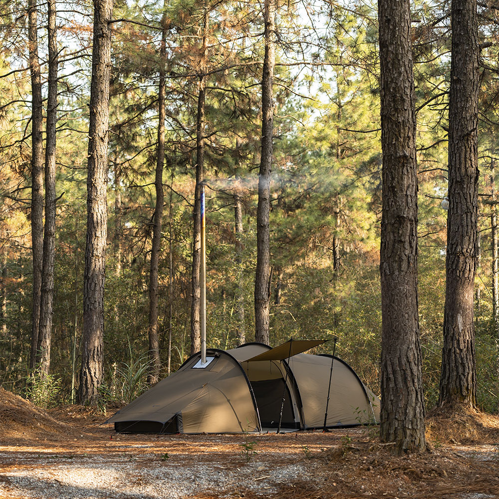 Camping Tunnel Tent With Stove | POMOLY Locomotive 3 Hot Tent with