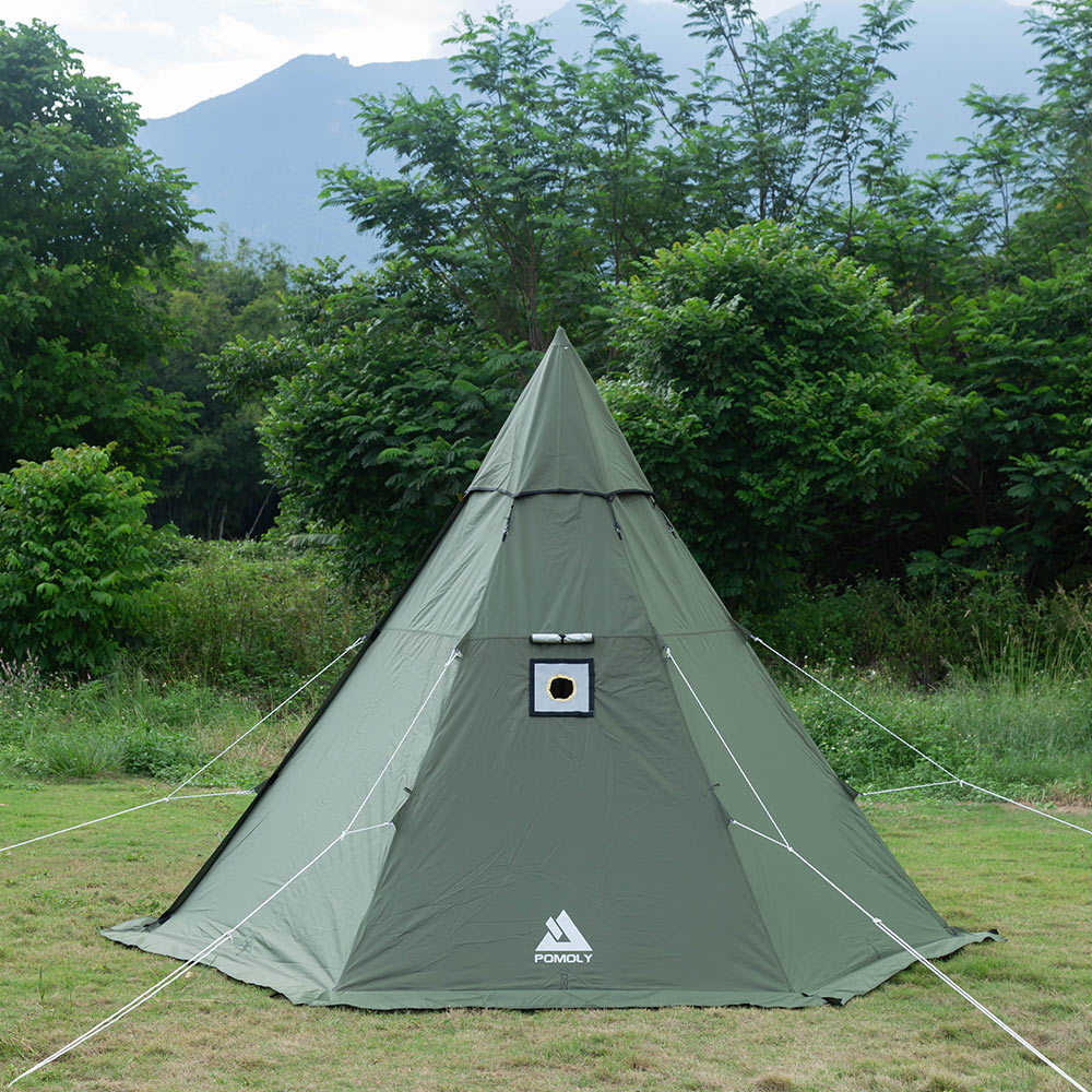 POMOLY カーキ テント HEX Hot Tent with Wood Stove Jack 2-3 Person