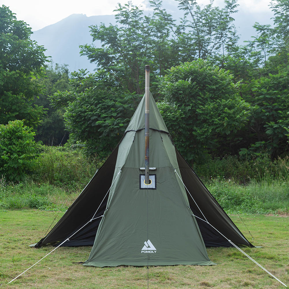 POMOLY キャンプテント グリーン HEX Hot Tent with Wood Stove Jack 2-3 Person