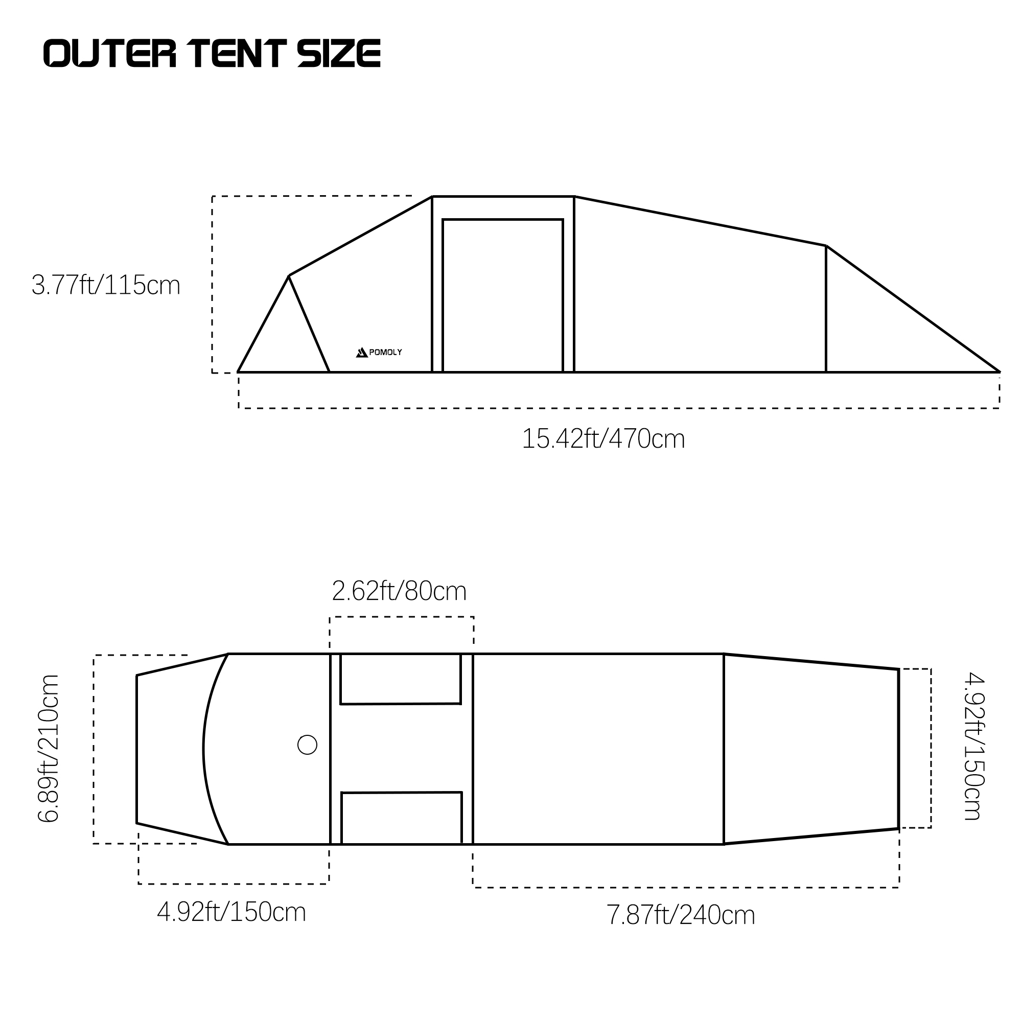 Camping Tunnel Tent 3 Man Tent | POMOLY Openvista 3 TPU Tent for Sale