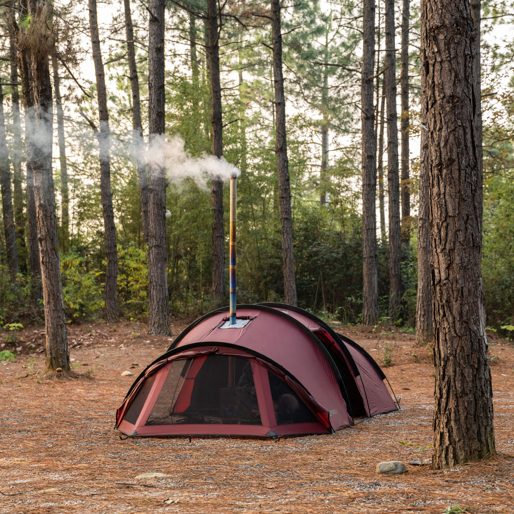 Camping Tunnel Tent | POMOLY Openvista 3 TPU Hot Tent for Sale