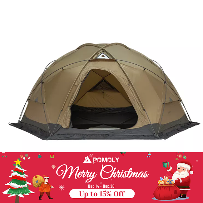 【Limited Deals】POMOLY Dome X4 | Freestanding Tent Dome Hot Tent Large Round Tent 2-4 Person Family Tent