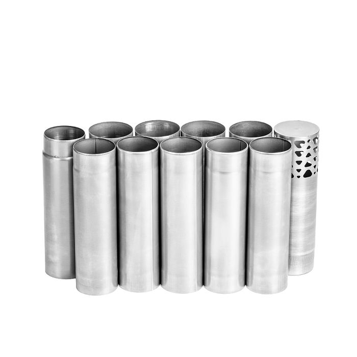 Φ3.27in - 3.5in (Φ83mm - 89mm) Titanium Nested Wood Stove Pipe Set | Detachable Variable Diameter Chimney | POMOLY New Arrival 2025