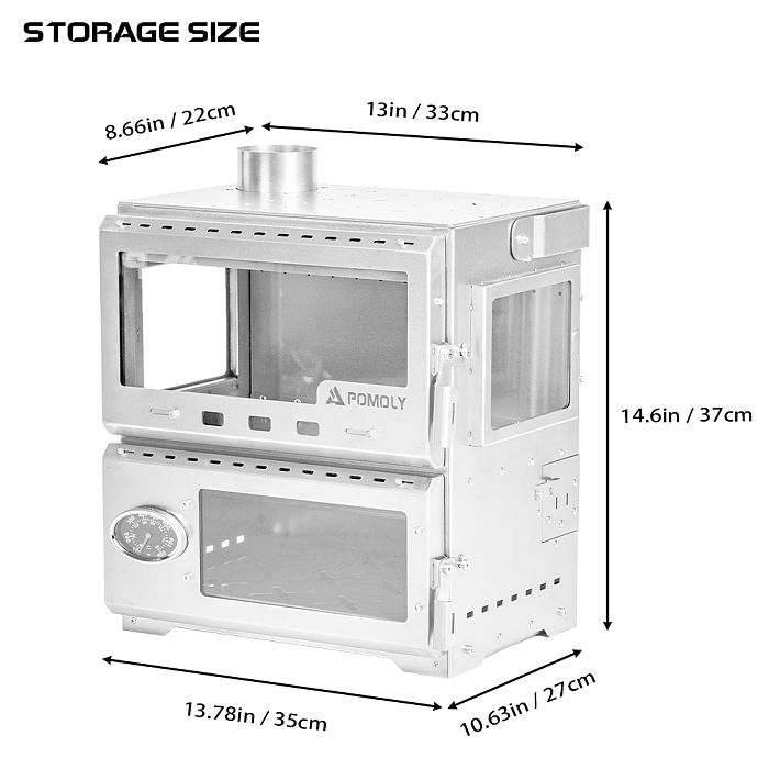 Baker Ti | POMOLY Wood Stove with Oven | Portable Oven Tent Wood Stove | POMOLY New Arrival 2025