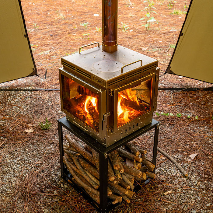 Cube 4 | Outdoor Wood Stove with Base | POMOLY New Arrival 2025