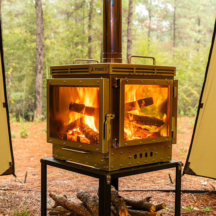 Cube 4 | Outdoor Wood Stove with Base | POMOLY New Arrival 2025