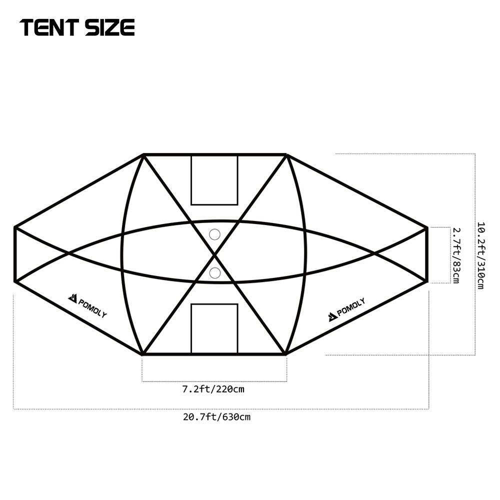 Barracuda 4 | Freestanding Camping Hot Tent 4P | POMOLY New
