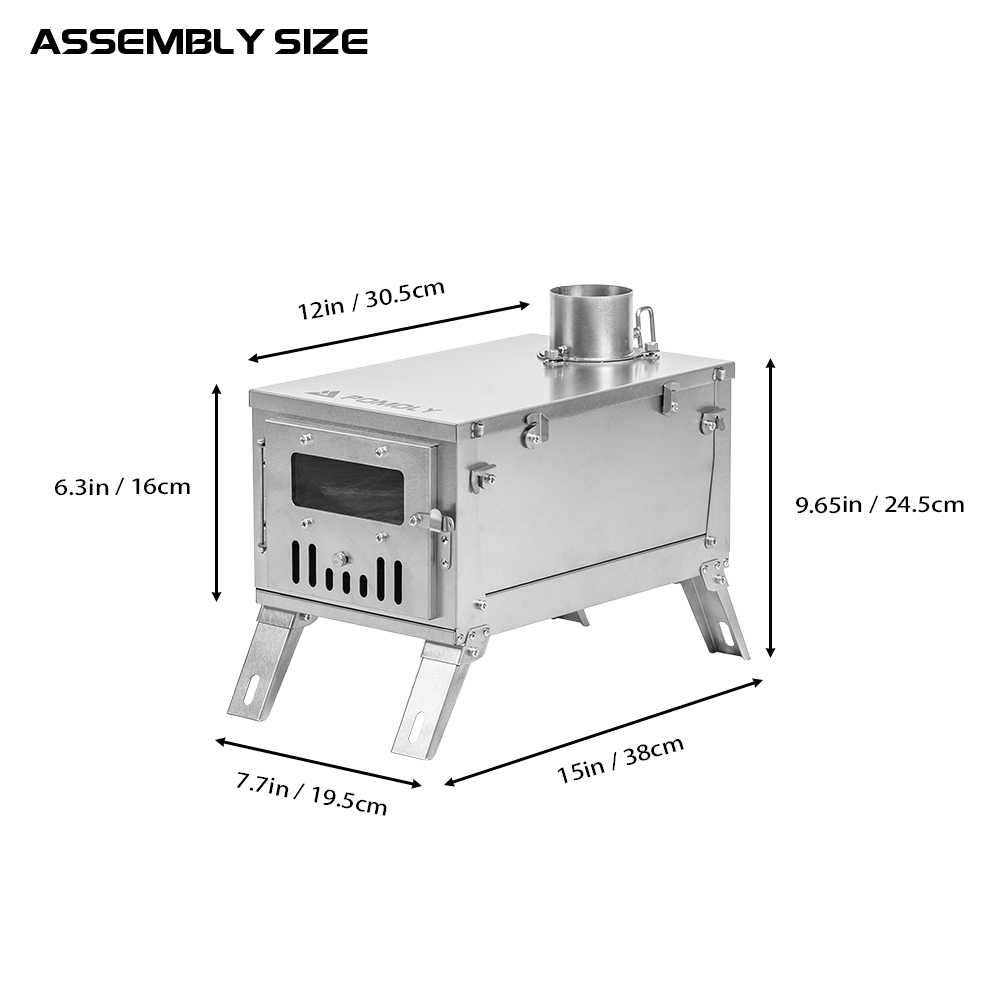 GT Mini Titanium Tent Stove for Hot Tent | Ultralight Fastfold