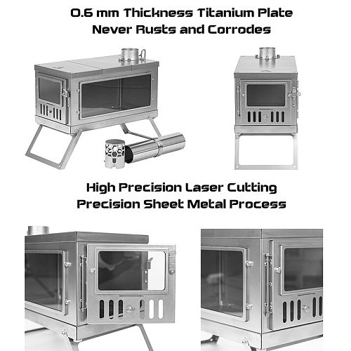 【Christmas Offers】TIMBER Stove | Titanium Wood Stove for Hot Tent and Camping | POMOLY Version