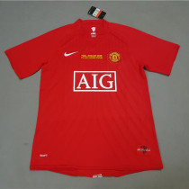 2007-2008 Man Utd home Red Retro soccer jersey (决赛字)