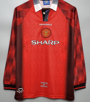 1996  Man Utd Home Long Sleeve Retro Soccer Jersey (长袖)