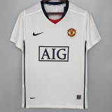 2008-2009 Man Utd  Away White Retro Soccer Jersey
