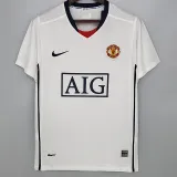 2008-2009 Man Utd  Away White Retro Soccer Jersey