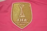 2014-2015 RMA Away Pink Long Sleeve Retro Soccer Jersey
