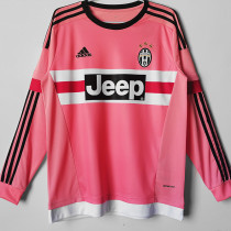 2015-2016 JUV Away  Pink Retro Long Sleeve Soccer Jersey (长袖)