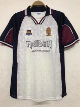 1999 West Ham #7 Iron Maiden Away Retro Soccer Jersey