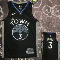2020 Warriors POOLE  #3 Black Grey Top Quality Hot Pressing NBA Jersey
