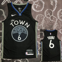 2020 Warriors YOUNG  #6 Black Grey Top Quality Hot Pressing NBA Jersey