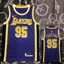 LAKERS TOSCAN  #95 Purple Top Quality Hot Pressing NBA Jersey