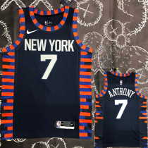 KNICKS  ANTHONY #7 Black Top Quality Hot Pressing NBA Jersey