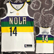 2018 Pelicans INGRAM  #14 White City Edition Top Quality Hot Pressing NBA Jersey
