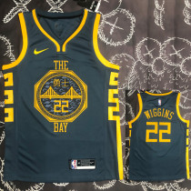 2018 WARRIORS  WIGGINS  #22 Black Gray Top Quality Hot Pressing NBA Jersey