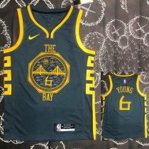 2018 WARRIORS  YOUNG #6 Black Gray Top Quality Hot Pressing NBA Jersey