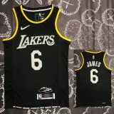 LAKERS Glory version JAMES #6 Black Top Quality Hot Pressing NBA Jersey