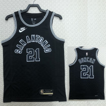 22-23 SA Spurs  DUNCAN #21 Black Top Quality Hot Pressing NBA Jersey (Retro Logo)