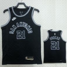22-23 SA Spurs  DUNCAN #21 Black Top Quality Hot Pressing NBA Jersey (Retro Logo)
