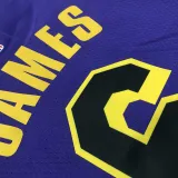 22-23 LAKERS JAMES #6 Purple Top Quality Hot Pressing NBA Jersey (Trapeze Edition)