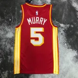 HAWKS MURRY #5 Red Top Quality Hot Pressing NBA Jersey  (Trapeze Edition)